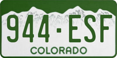 CO license plate 944ESF