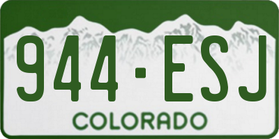 CO license plate 944ESJ