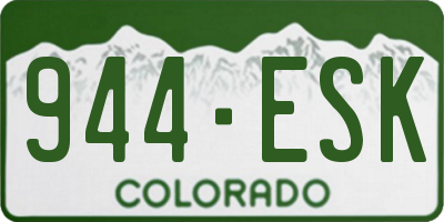 CO license plate 944ESK