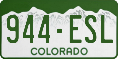 CO license plate 944ESL