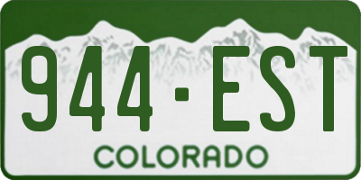 CO license plate 944EST