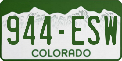 CO license plate 944ESW
