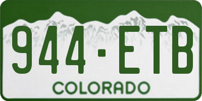 CO license plate 944ETB