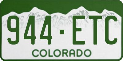 CO license plate 944ETC