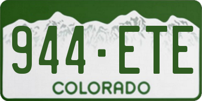 CO license plate 944ETE