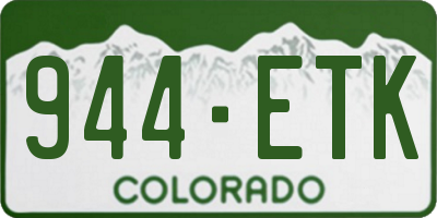 CO license plate 944ETK