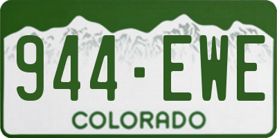 CO license plate 944EWE