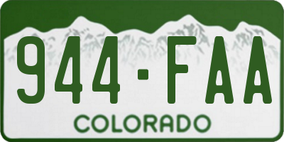 CO license plate 944FAA