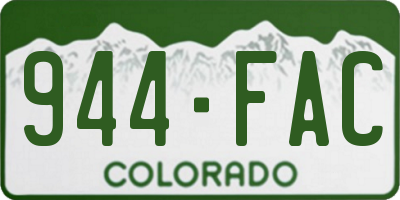 CO license plate 944FAC