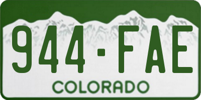 CO license plate 944FAE