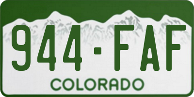 CO license plate 944FAF