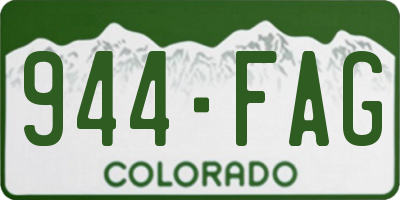 CO license plate 944FAG