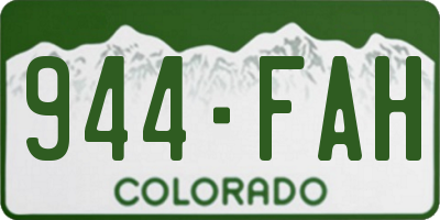CO license plate 944FAH
