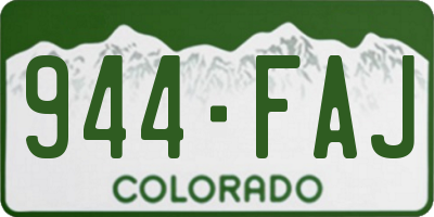 CO license plate 944FAJ
