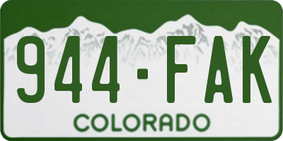 CO license plate 944FAK