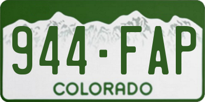 CO license plate 944FAP