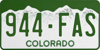 CO license plate 944FAS