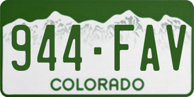 CO license plate 944FAV