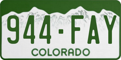 CO license plate 944FAY