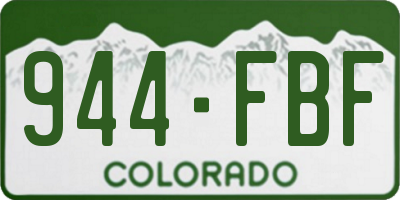 CO license plate 944FBF