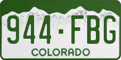 CO license plate 944FBG