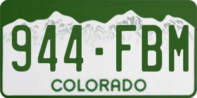 CO license plate 944FBM