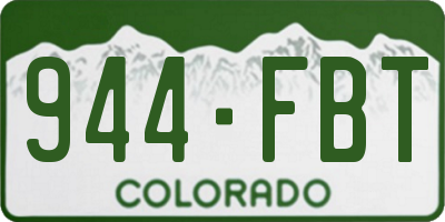 CO license plate 944FBT
