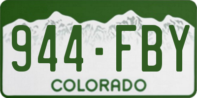 CO license plate 944FBY
