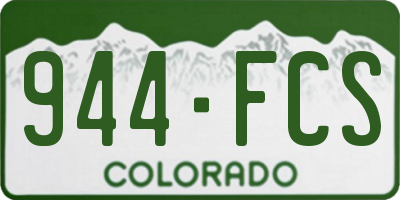 CO license plate 944FCS