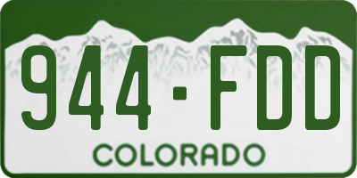 CO license plate 944FDD