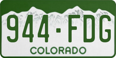 CO license plate 944FDG