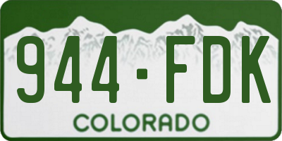 CO license plate 944FDK
