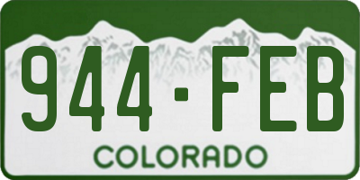 CO license plate 944FEB