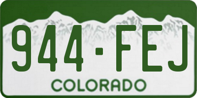 CO license plate 944FEJ