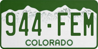 CO license plate 944FEM