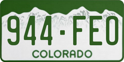 CO license plate 944FEO
