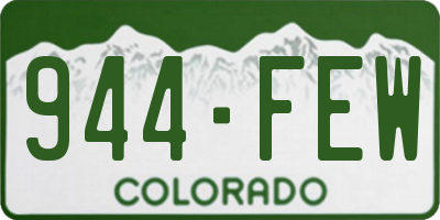 CO license plate 944FEW