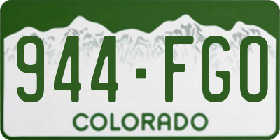 CO license plate 944FGO