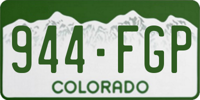 CO license plate 944FGP