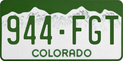 CO license plate 944FGT