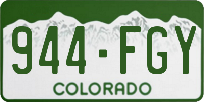 CO license plate 944FGY