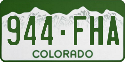 CO license plate 944FHA