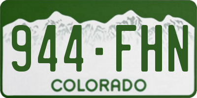 CO license plate 944FHN
