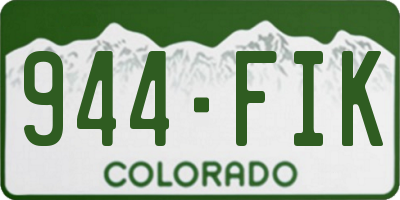 CO license plate 944FIK