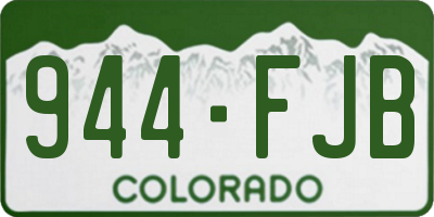 CO license plate 944FJB