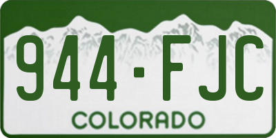 CO license plate 944FJC