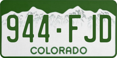 CO license plate 944FJD