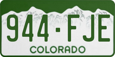 CO license plate 944FJE
