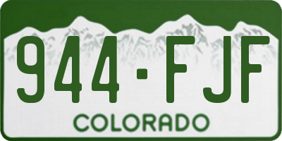 CO license plate 944FJF