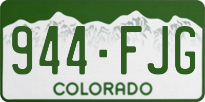CO license plate 944FJG